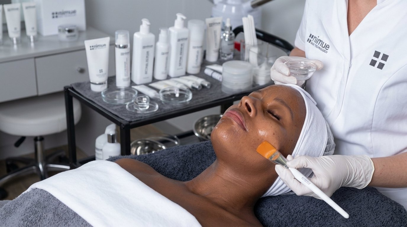Deep cleansing facial treatment at Deluxe Glow Esthetic Bar