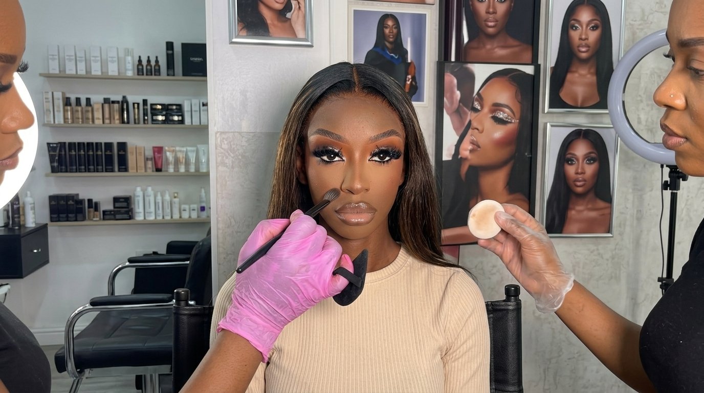 Full glam makeup transformation