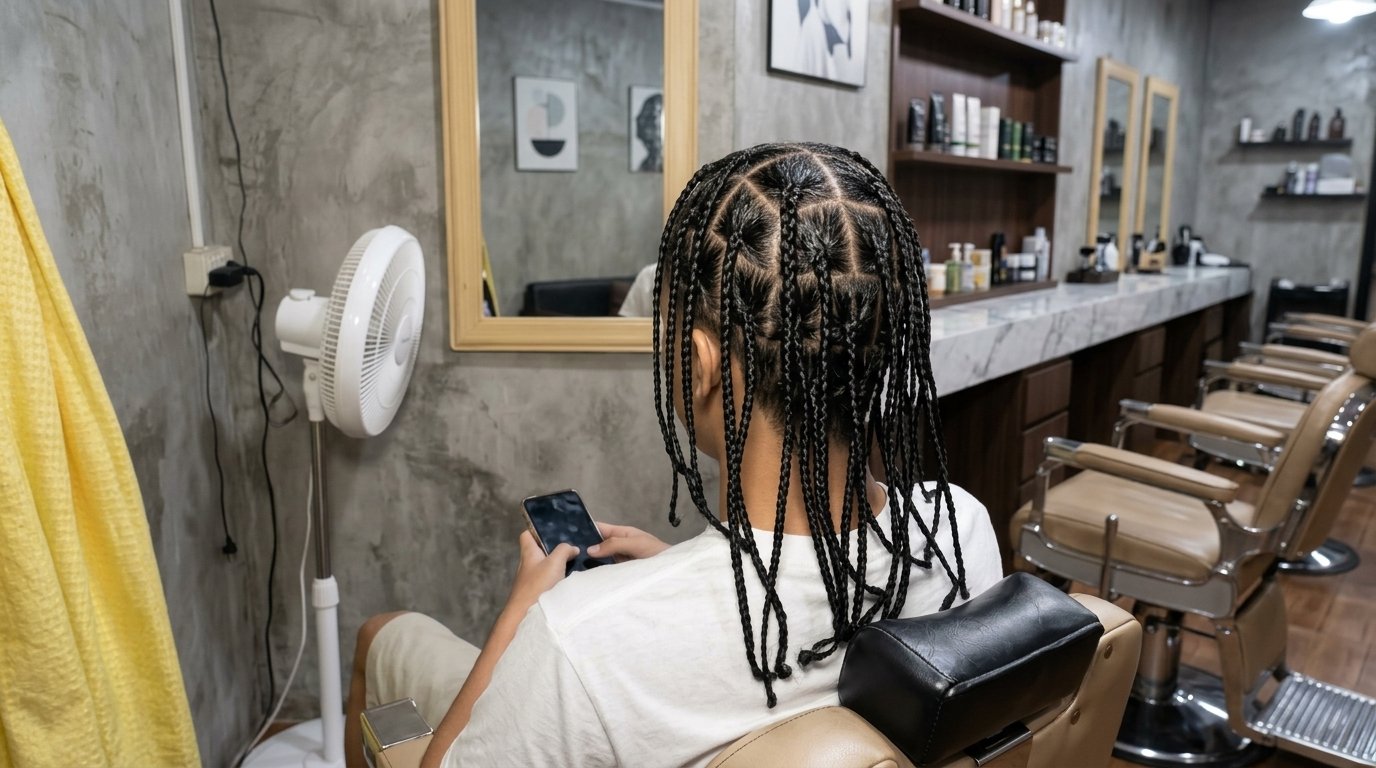 Professional box braids styling service