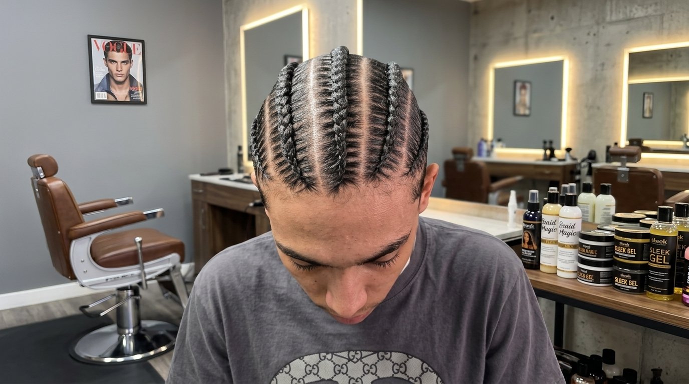 Men's braids and professional hair styling