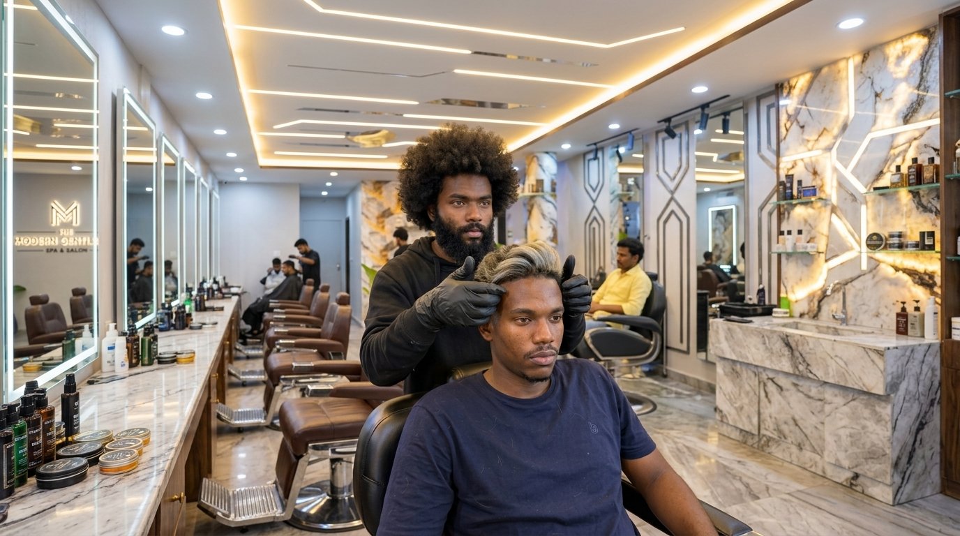 Men enjoying a premium grooming and self-care experience