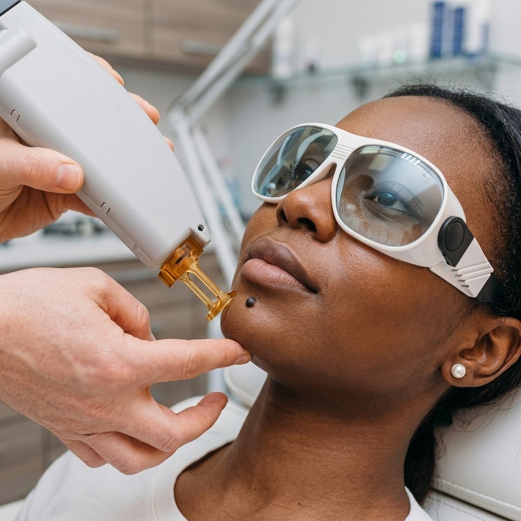 Professional mole removal treatment at Deluxe Glow Esthetic Bar
