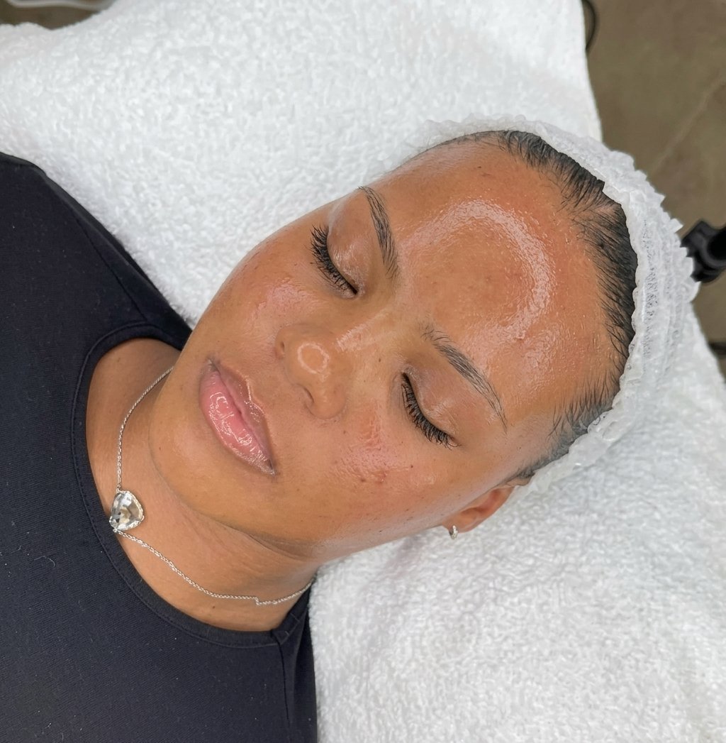 Confident glowing skin after personalized aesthetic care
