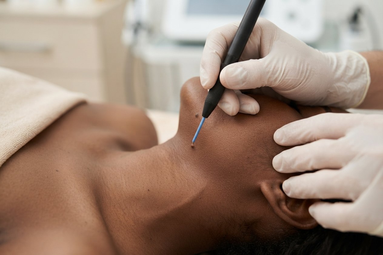 Mole removal aesthetic service at Deluxe Glow Esthetic Bar